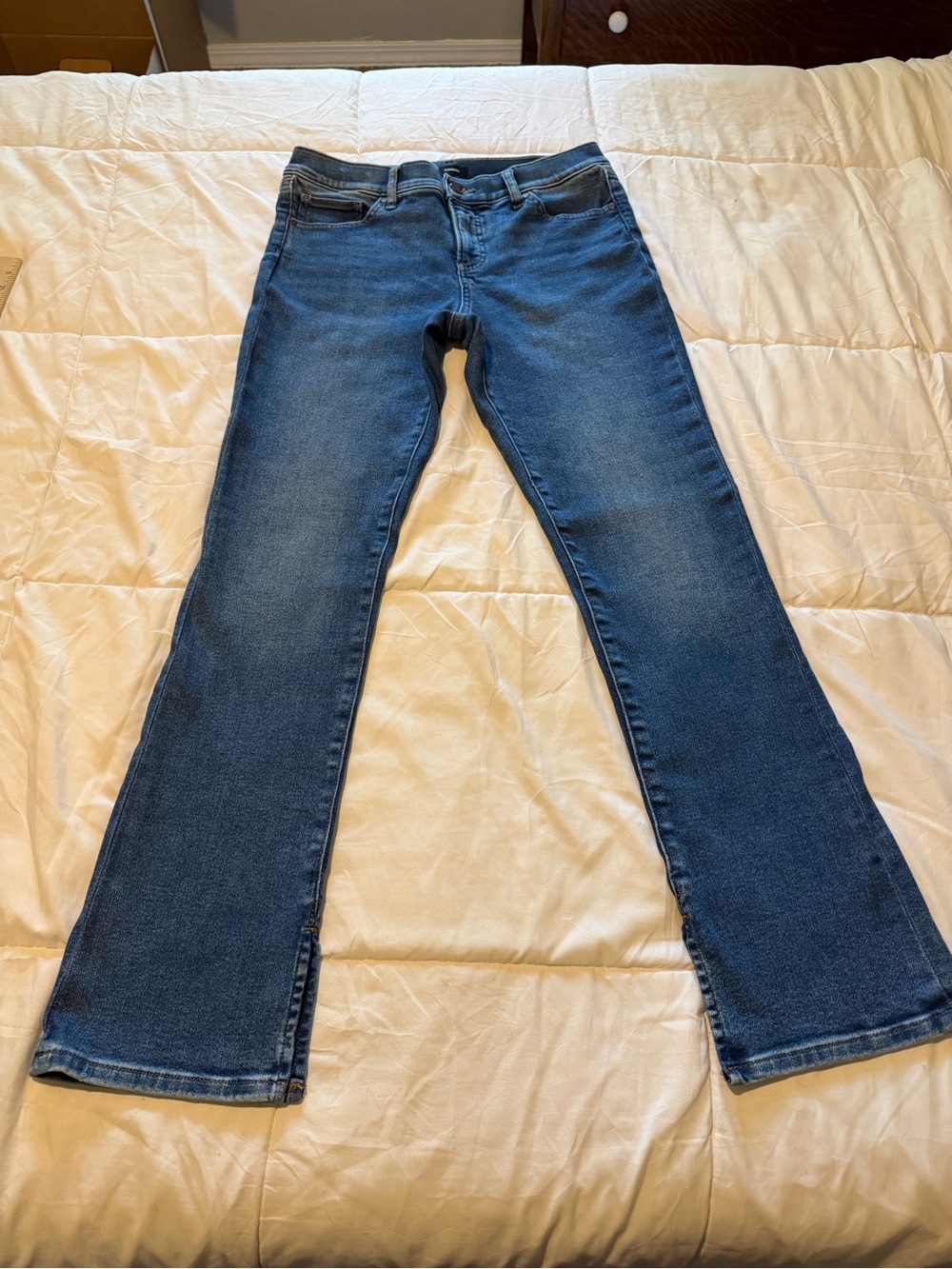 Express Women's Dark Blue Flare Jeans
